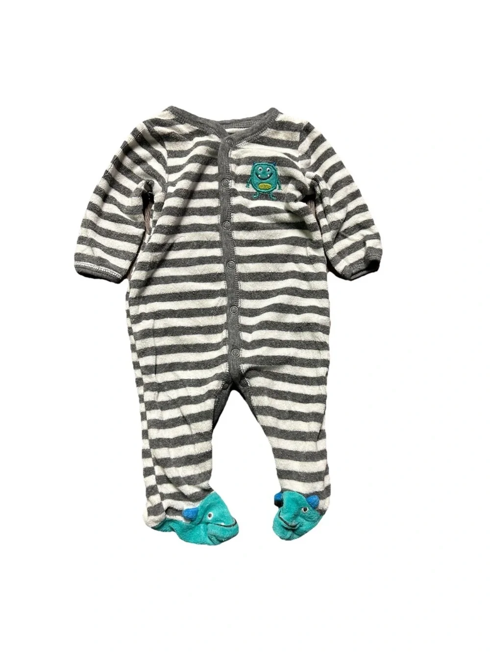 Baby Footie Pajamas Camouflage Stripes Animals Size 0-3 Months